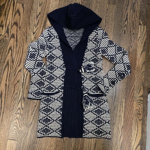 ANTHROPOLOGY X Fiets Voor Navy Blue Cardigan Sweater - Picture 1 of 10